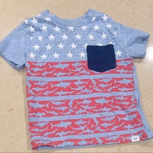 Baby Gap 18-24 Months Flag Shirt with Sharks